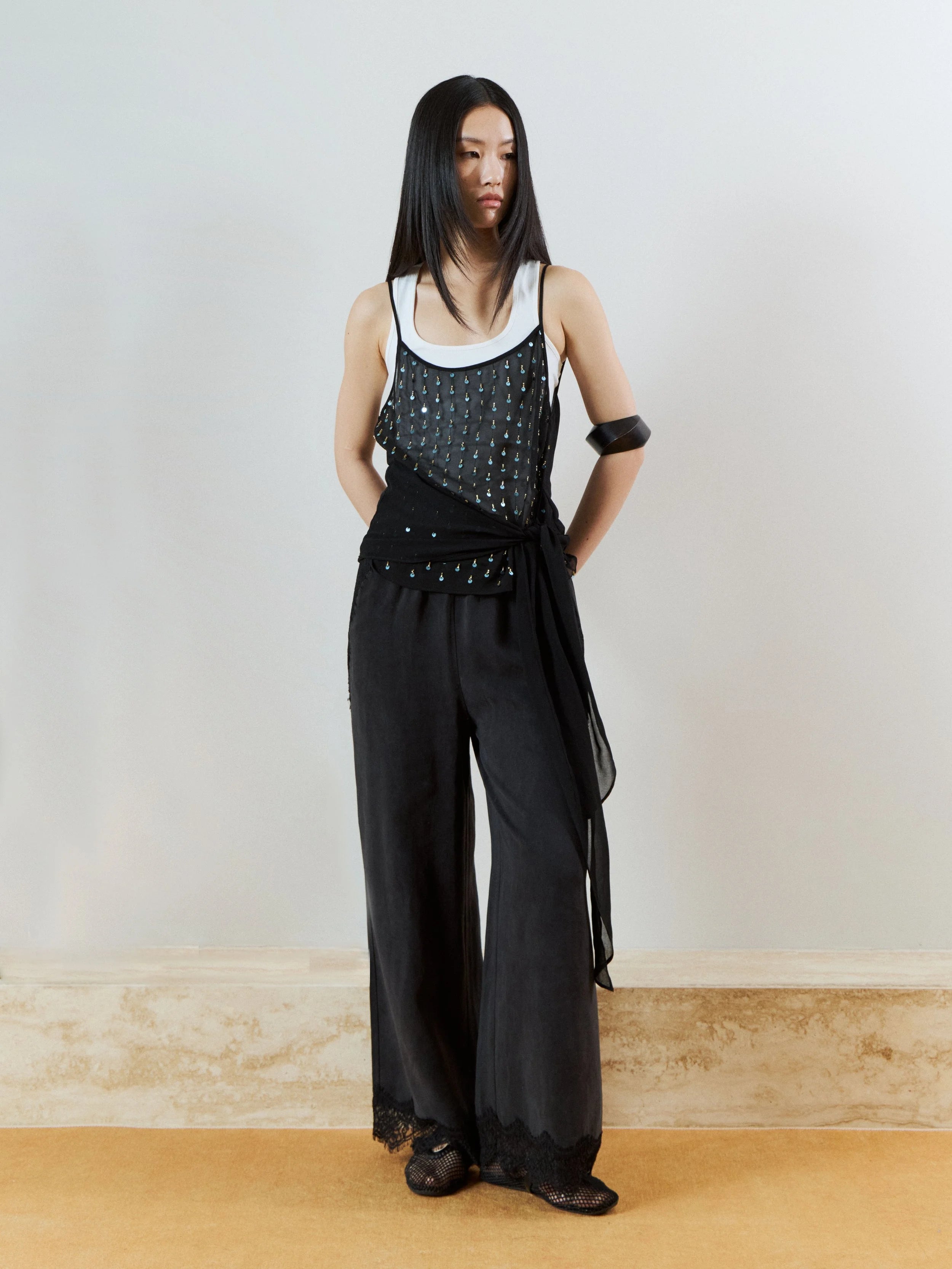 SMOKE LACE TROUSERS
