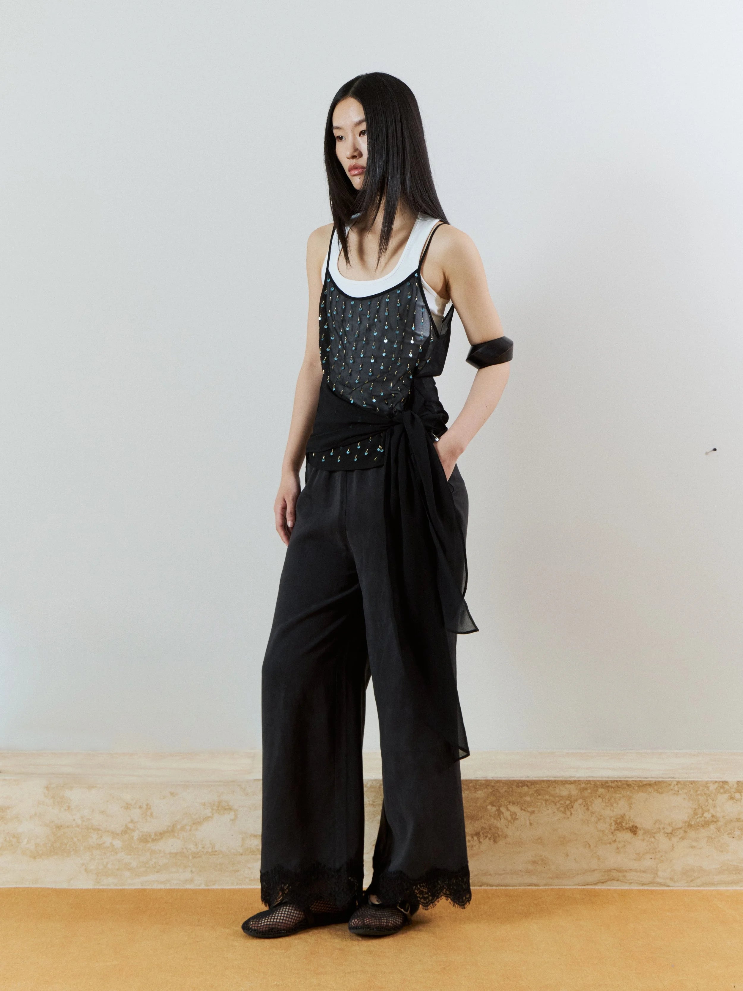 SMOKE LACE TROUSERS